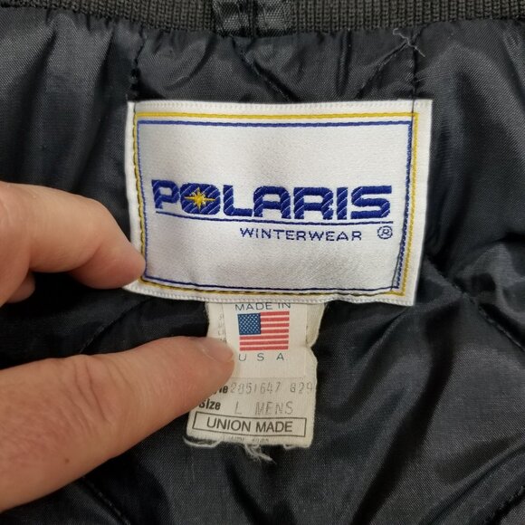 ✅VTG Polaris Snowmobile Bomber Jacket Men's LARGE Quilted lining Union Made USA - Picture 6 of 10